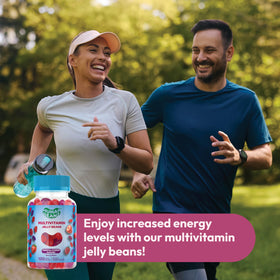 Bonbons gélifiés Human Beanz, goût Berry Blast, sur une table