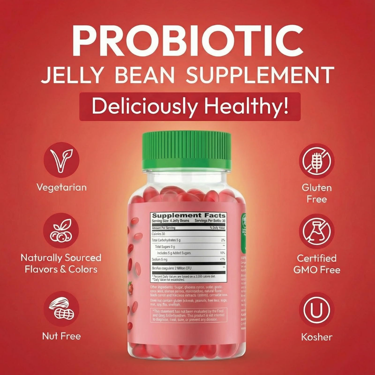 Bonbons gélifiés Human Beanz, présentation sur une assiette