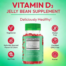 Bonbons gélifiés Human Beanz Vitamine D3, détails de l'emballage
