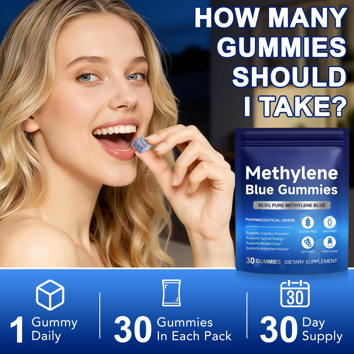 Bonbons Methylene Blue ECHTEYUN en situation d'étude