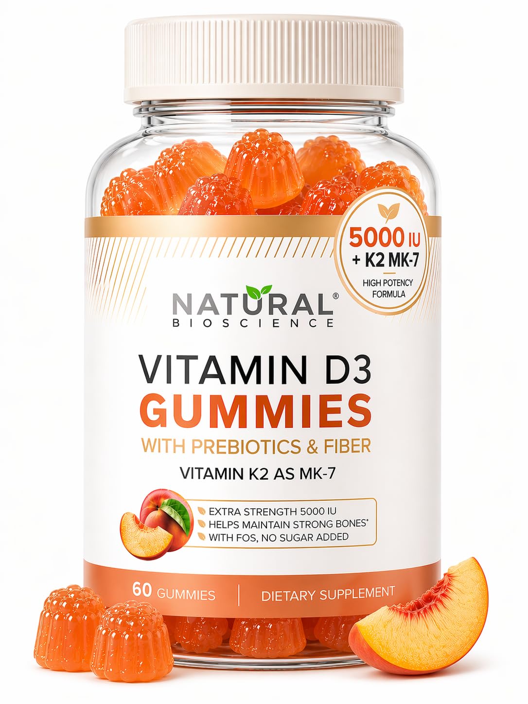 Bonbons Natural BioScience D3 K2 5000 UI vue de face