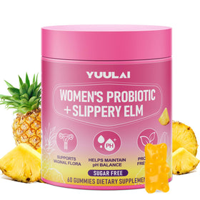 Bonbons probiotiques YUULAI pour femmes, pot de 60 gummies saveur ananas