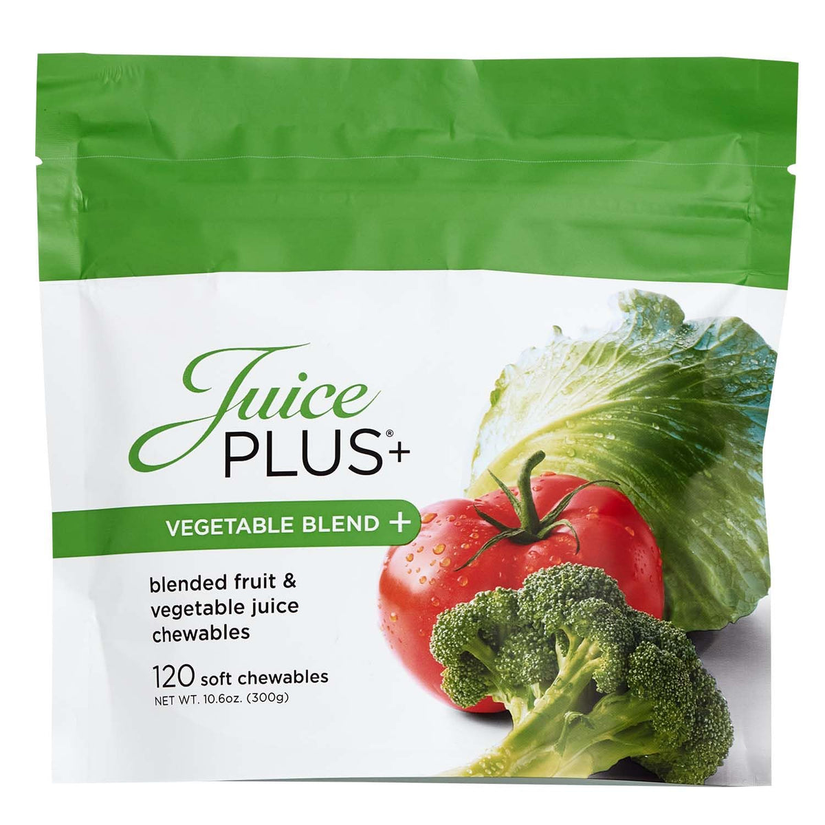 Bonbons souples Juice Plus+ aux légumes, vue de face avec emballage