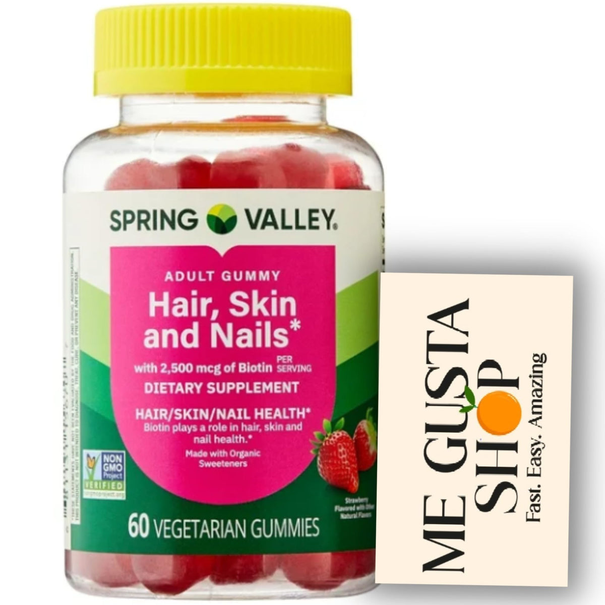 Bonbons Végétariens Biotine Fraise 2500 mcg, paquet avant