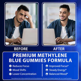 Bonbons VEGONAUD au bleu de méthylène présentés dans un bol