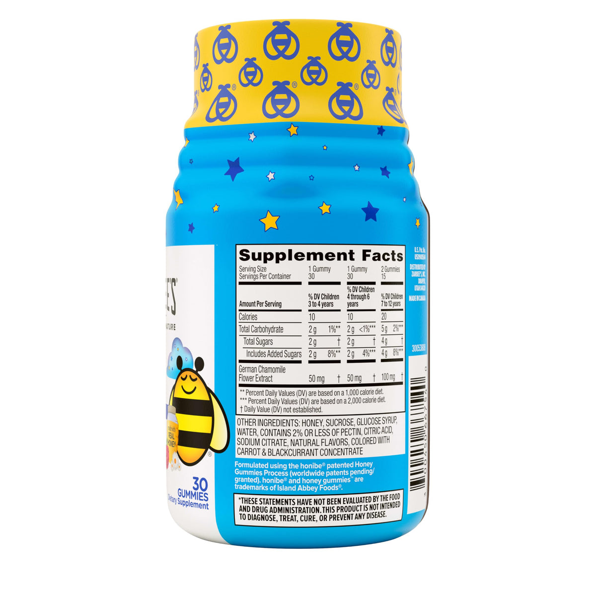 Bonbons Zarbee's sur fond coloré, mettant en avant la marque