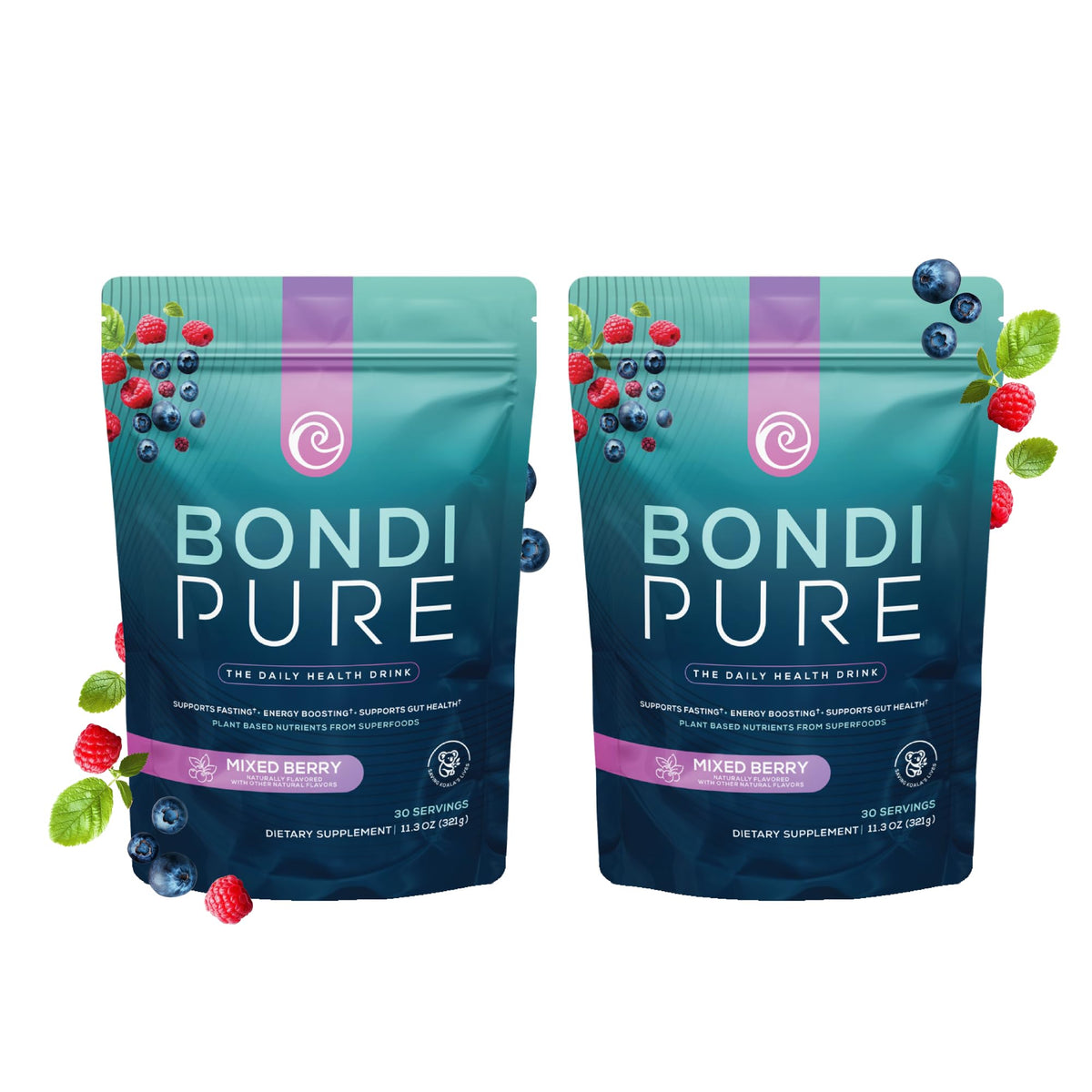 Bondi Pure Boisson Détox Quotidienne 30 Portions - Berry vue avant
