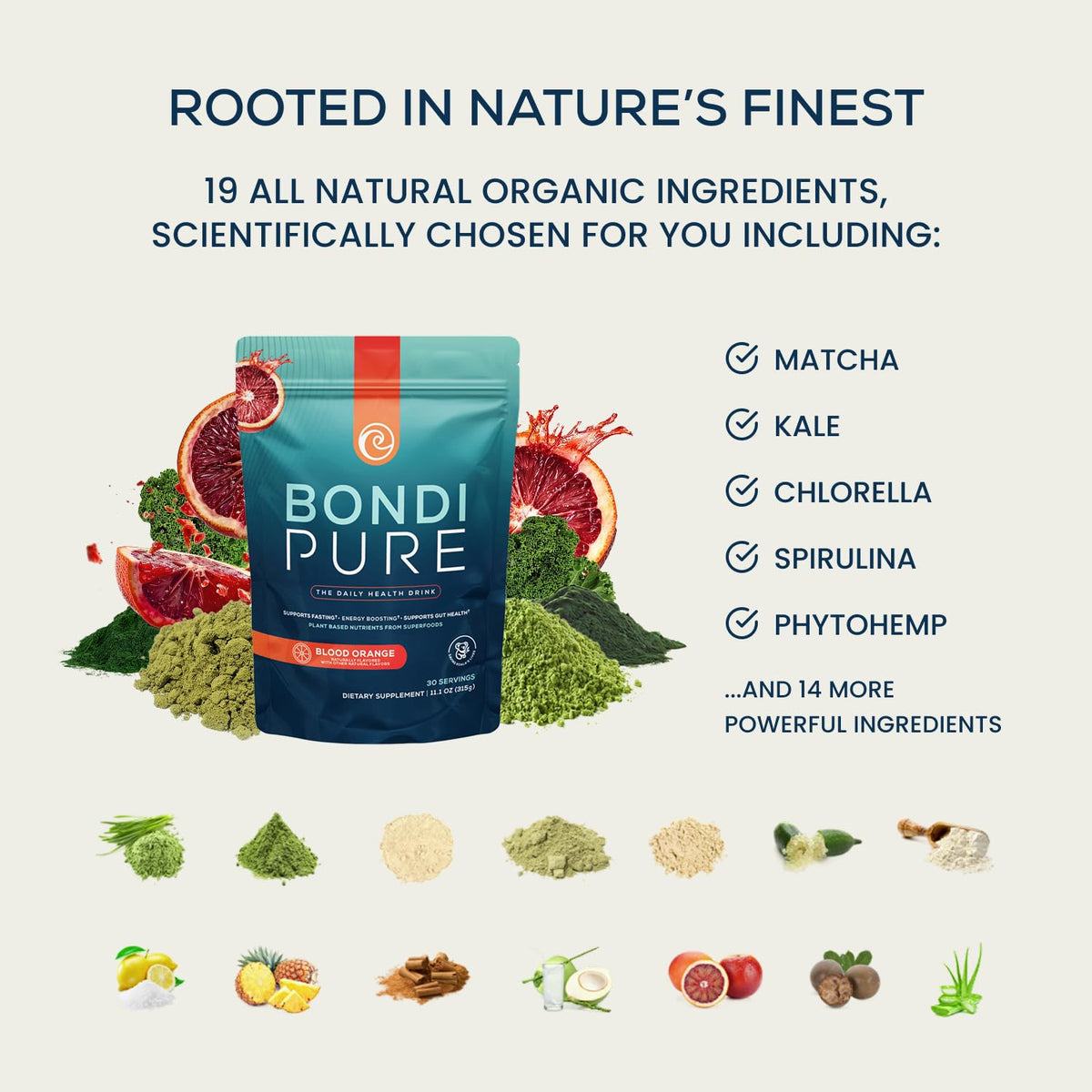 Bondi Pure Boisson Détox Quotidienne Orange Sanguine - en verre