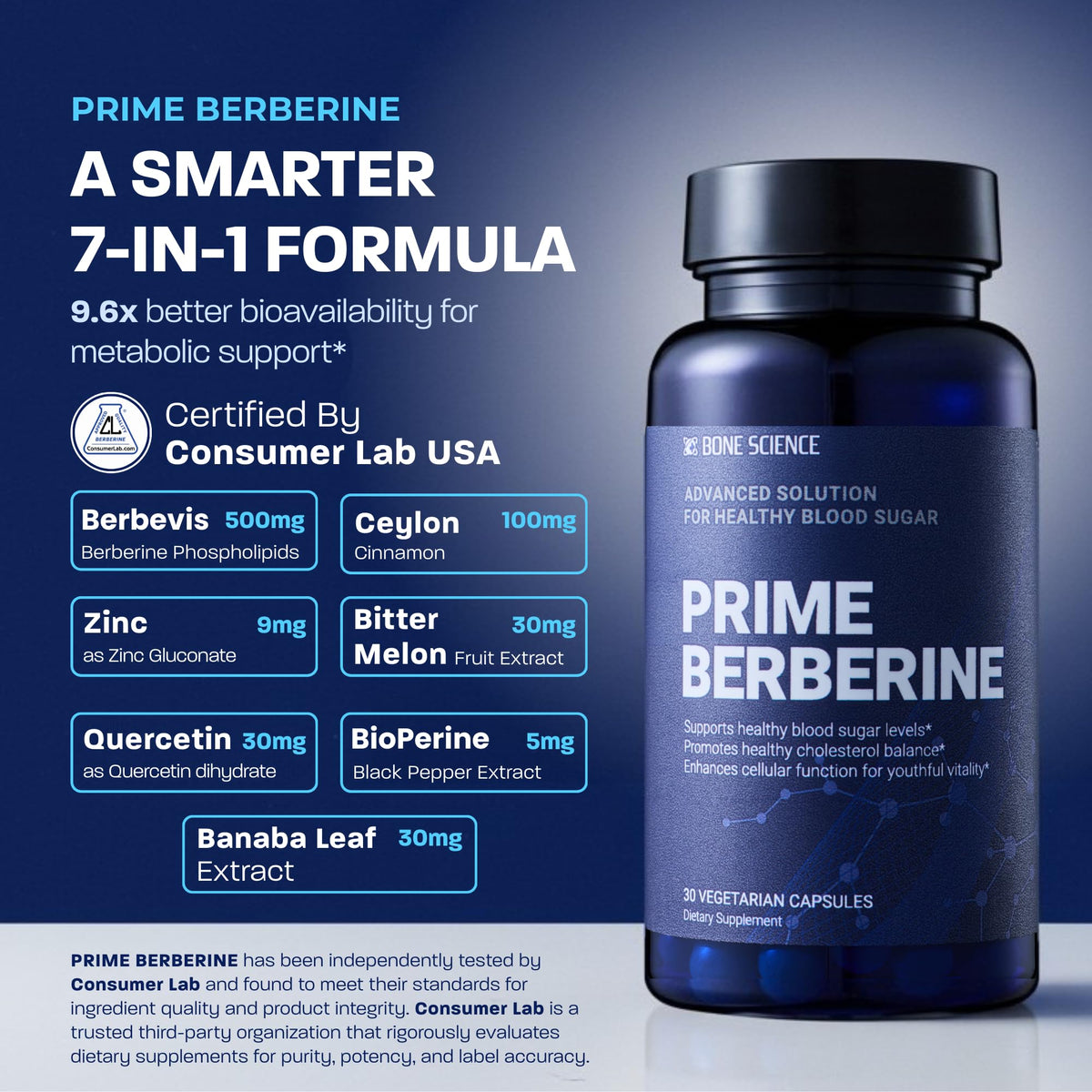 BONE SCIENCE Berberine Phytosome 50g ingrédients sur l'étiquette