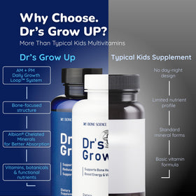 BONE SCIENCE Dr's Grow UP AM and PM packaging