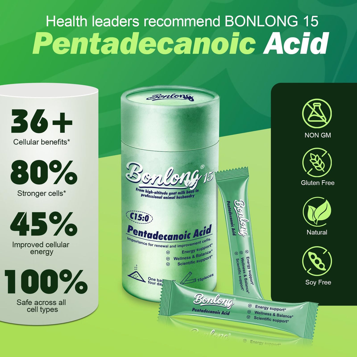 BONLONG Acide Pentadécanoïque C15:0 supplément, composition et ingrédients