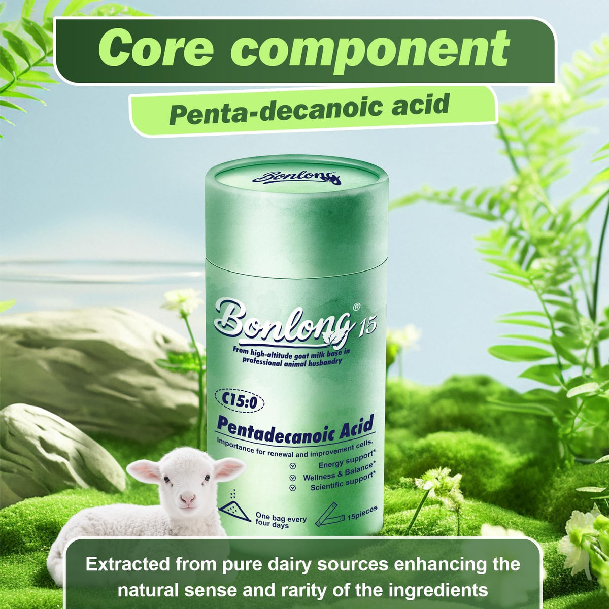 BONLONG Acide Pentadécanoïque C15:0 supplément, laboratoire de qualité