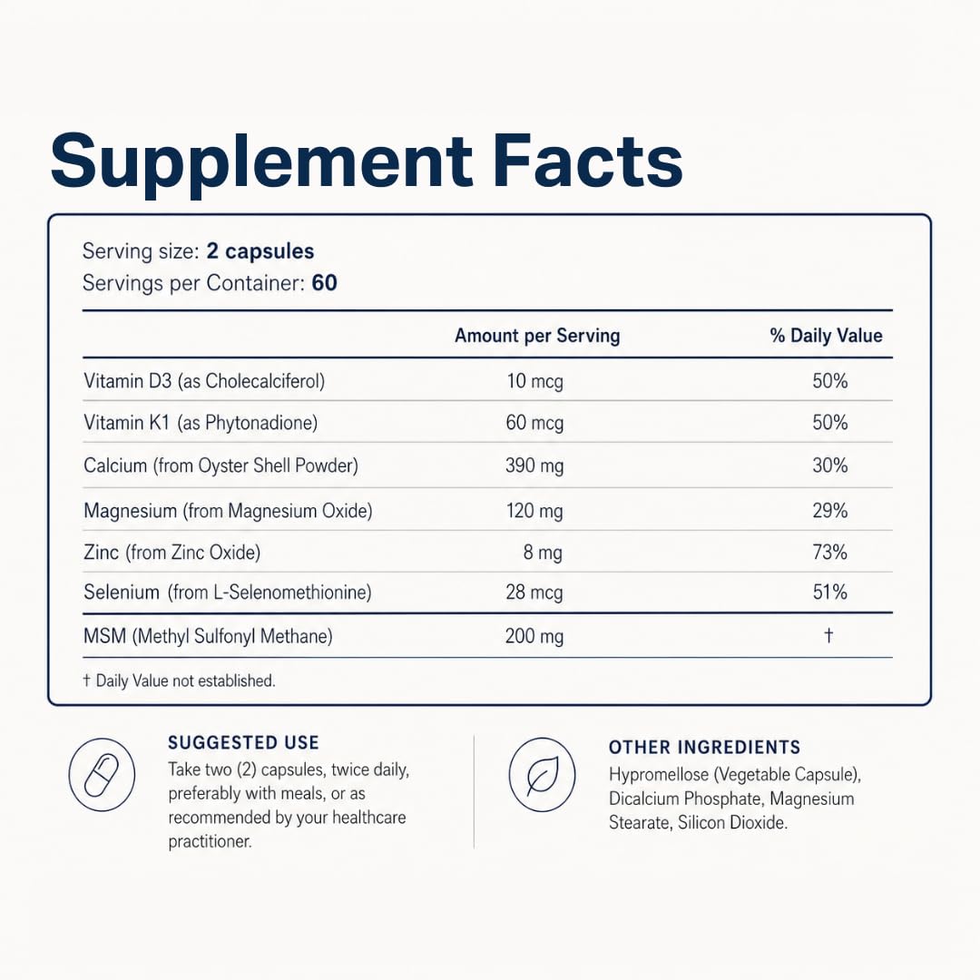 BonStrong Complément Alimentaire Calcium Nano 120 Capsules sur une table