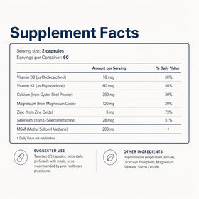 BonStrong Complément Alimentaire Calcium Nano 120 Capsules sur une table
