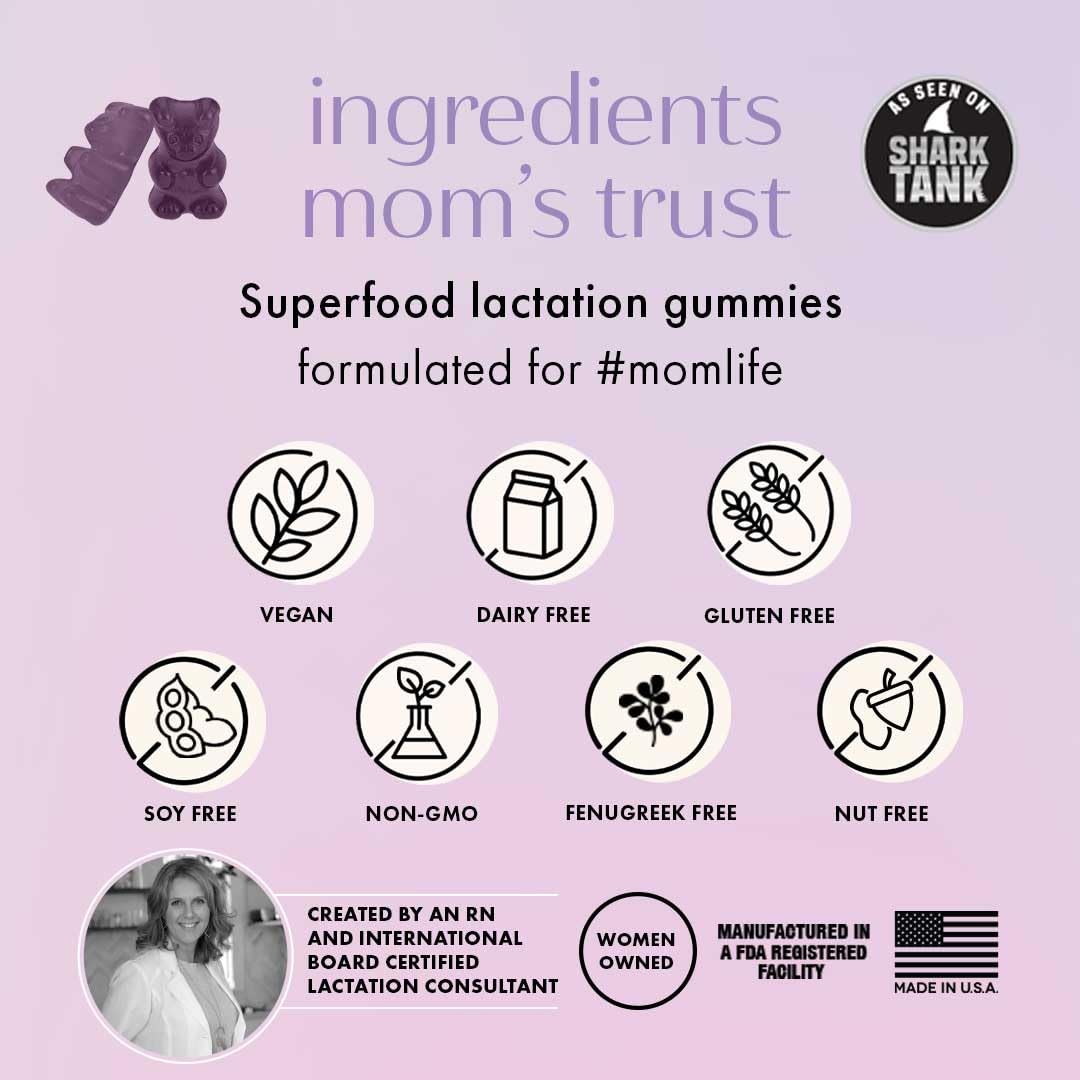 Boobie Brands Gummies de soutien à la lactation 120 Ct - emballage