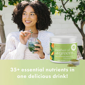 Boobie Poudre de Super-aliments Verts, emballage avec ingrédients