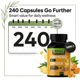 Bools Complément Alimentaire Curcuma Curcumin 1950mg - Flacon avec fond neutre