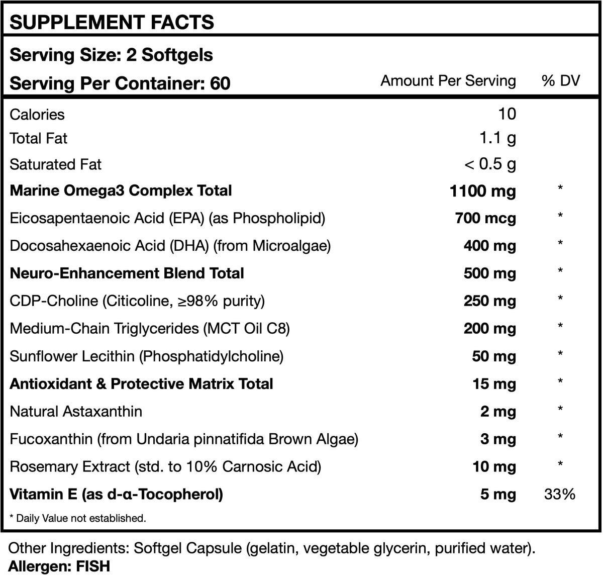 Bordin Health Omega-3 Complex Elite Phospholipid 231g en milieu naturel