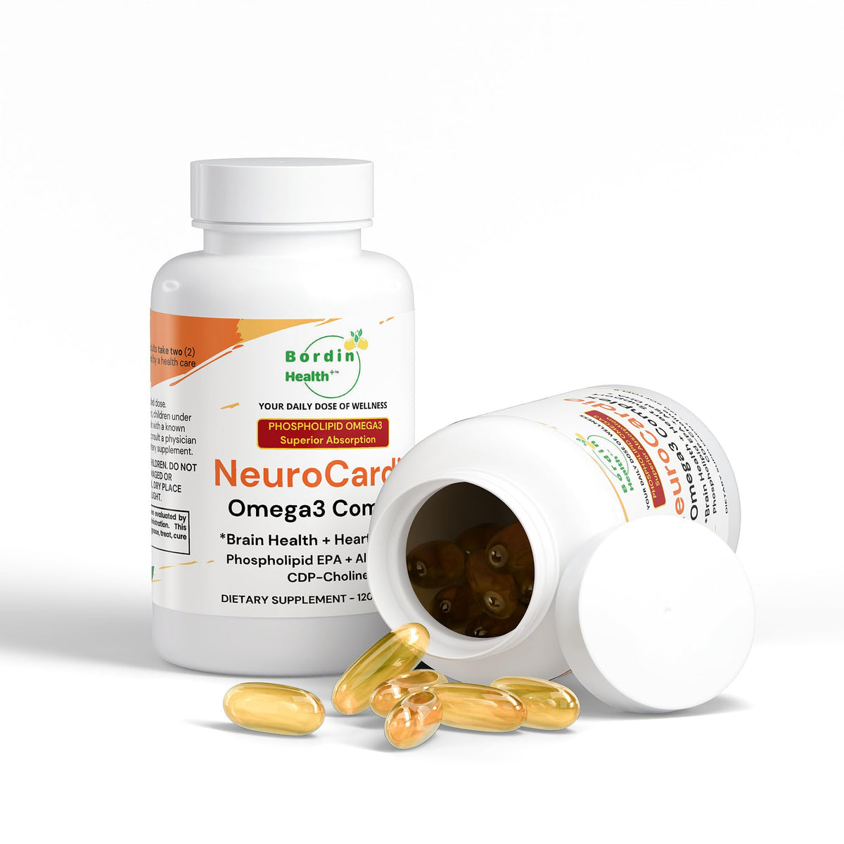 Bordin Health Omega-3 Complex Elite Phospholipid 231g flacon ouvert