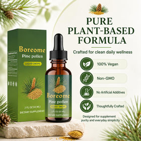 Boreome Tincture de Pollen de Pin 60 ml montrant la texture du liquide
