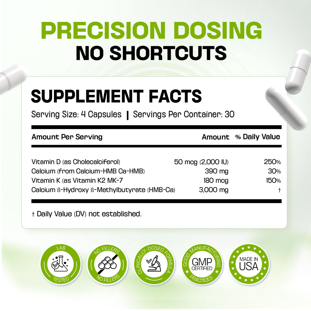 BOSCENT HMB 3000mg capsules en gros plan