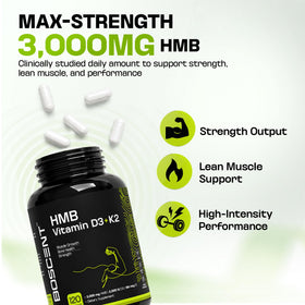 BOSCENT HMB 3000mg supplément avec Vitamine D3 K2