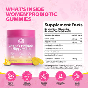 BOSNETHUINH gummies probiotiques féminins avec écorce de slippery elm