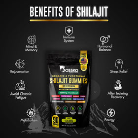 BOSSKO Gummies Shilajit Bio 3200 mg avec d'autres suppléments