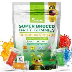 BOSSKO Gummies Sulforaphane 90 gummies pot avec couvercle