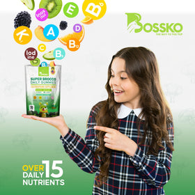 BOSSKO Gummies Sulforaphane saveurs mélangées fraise, myrtille, orange
