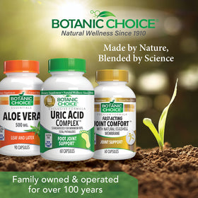 Botanic Choice Complexe Uric Acid 60 capsules sur fond blanc
