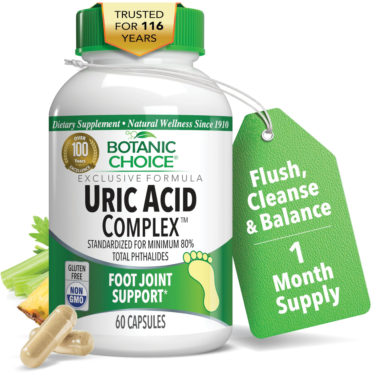 Botanic Choice Complexe Uric Acid 60 capsules vue de face