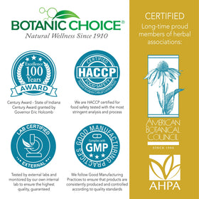 Botanic Choice Luteine et Myrtille 60 capsules avec un verre d'eau