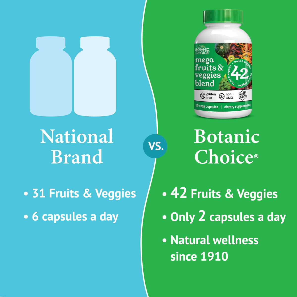 Botanic Choice Mélange de Fruits & Légumes étiquette avec ingrédients