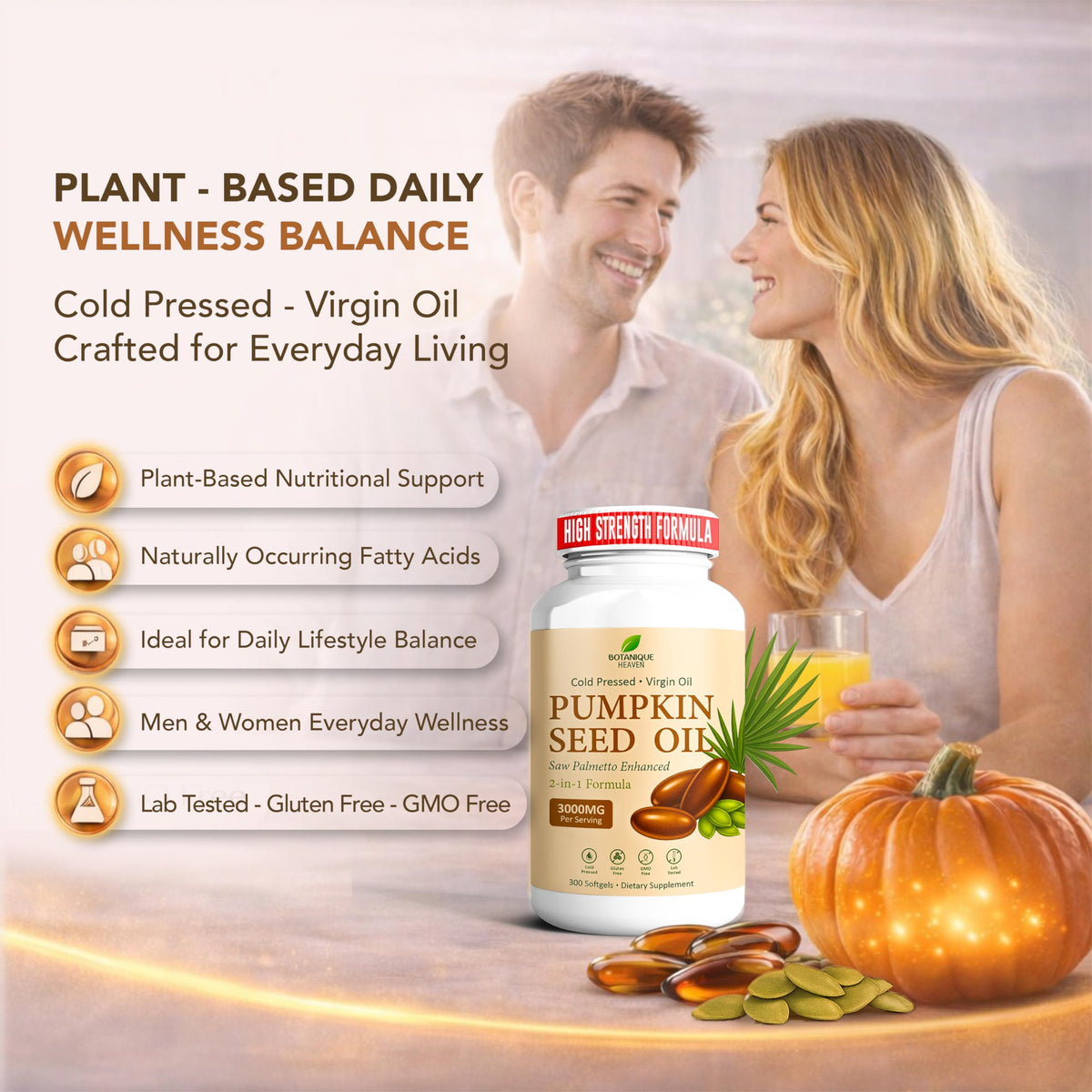 Botanique Heaven Huile de pépins de citrouille 3600mg boîte arrière