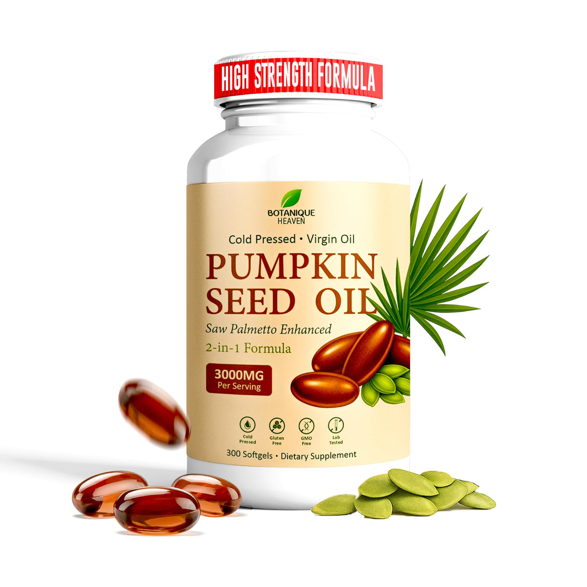 Botanique Heaven Huile de pépins de citrouille 3600mg boîte avant