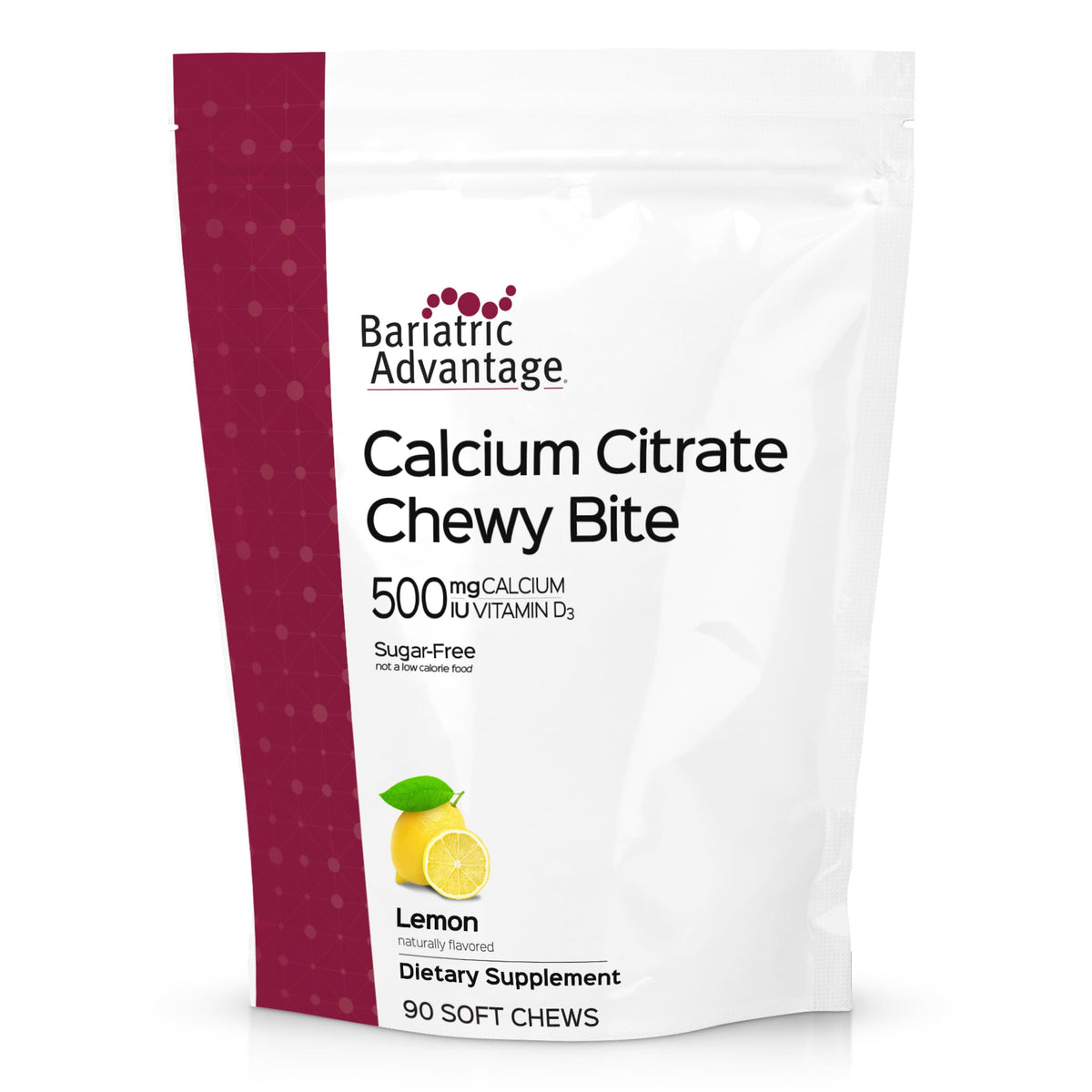 Bouchées de Calcium Citrate Bariatric Advantage à saveur de citron, emballage avant