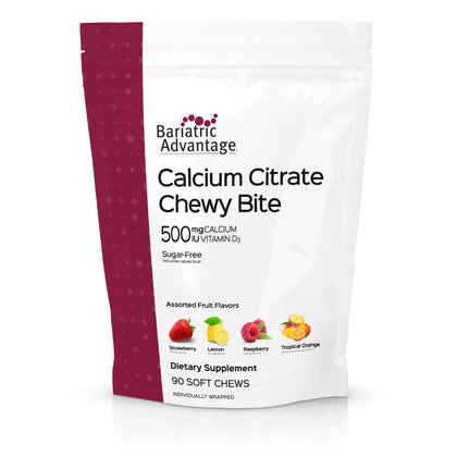Bouchées de Calcium Citrate Bariatric Advantage, emballage individuel, fruits assortis
