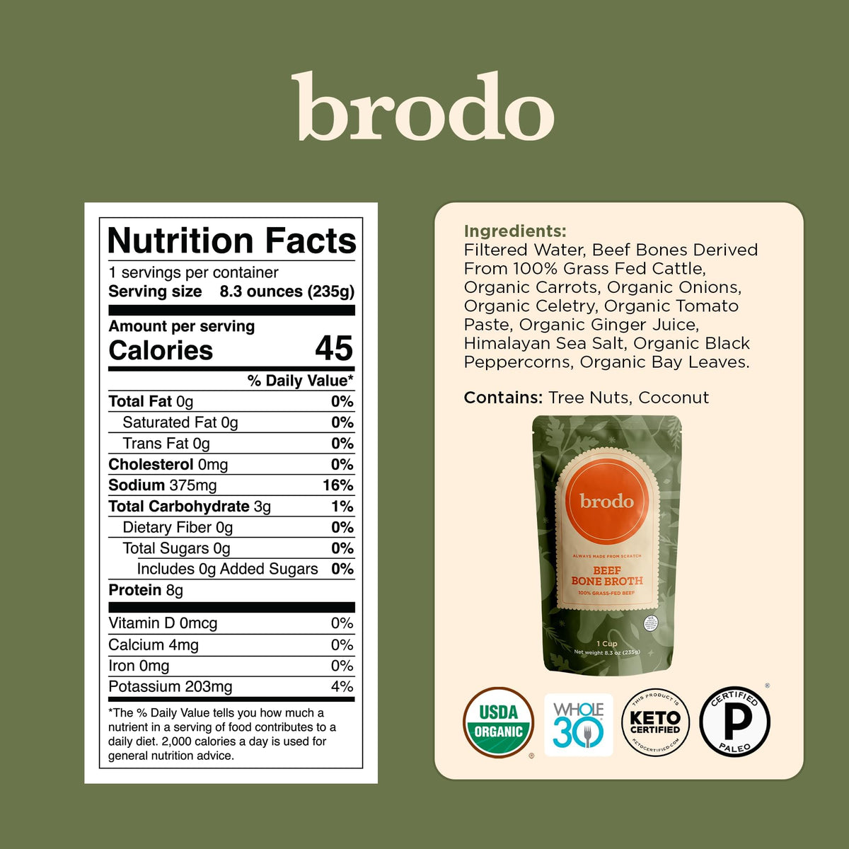 Bouillon Brodo dans un plat de soupe
