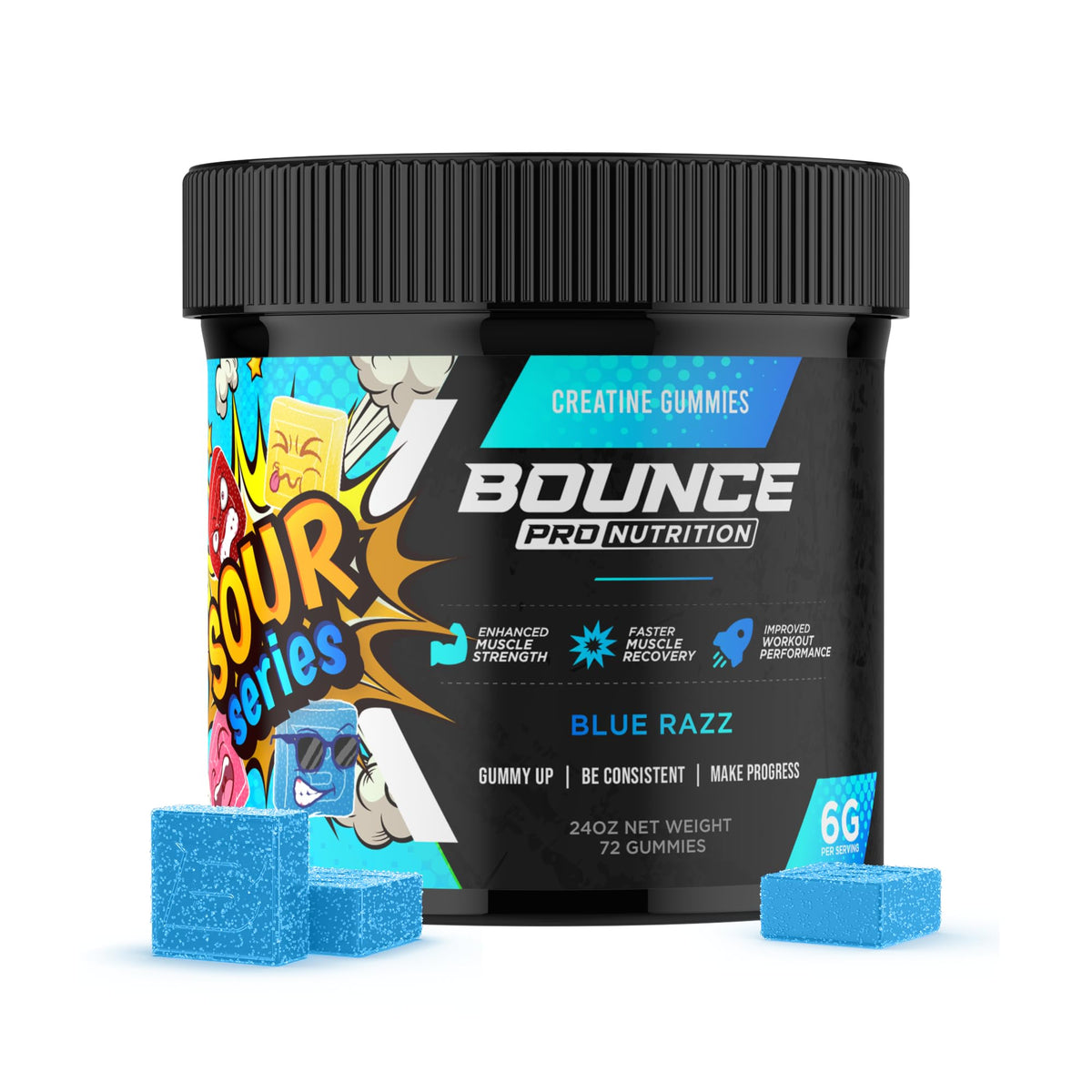 Bounce Pro Gummies de Créatine Monohydrate 72ct vue de face