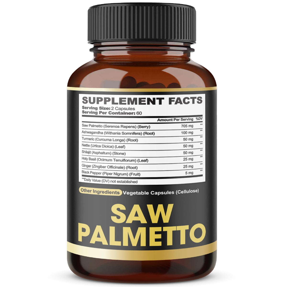 Bouteille agobi Saw Palmetto 8en1 avec décor naturel en arrière-plan