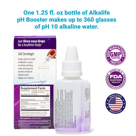 Bouteille Alkalife pH support avec fond blanc