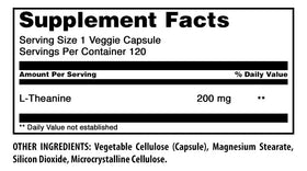 Bouteille Amazing Nutrition L-Théanine 200 mg Capsules avec étiquette
