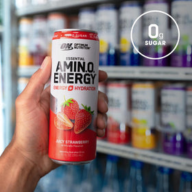 Bouteille Amino Energy en cours d'utilisation à la salle de sport