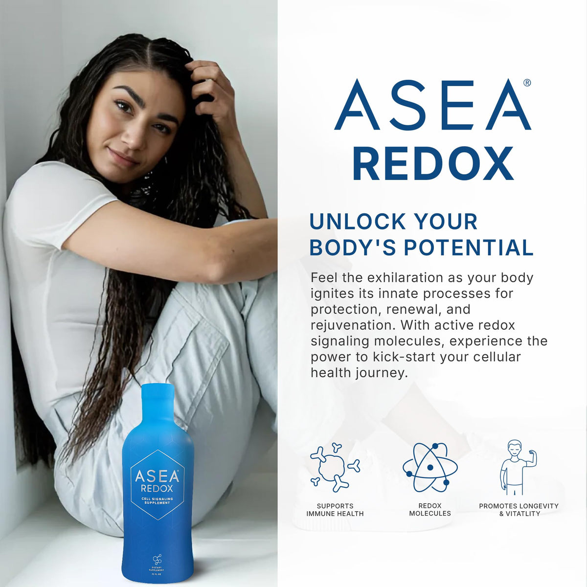 Bouteille ASEA Complément Alimentaire Redox vue arrière