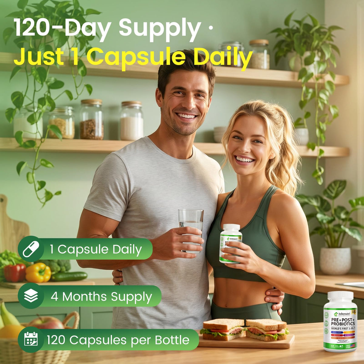 Bouteille Ashenutri avec capsules à côté