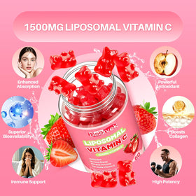 Bouteille Babivek Gummies de Vitamine C, vue de côté