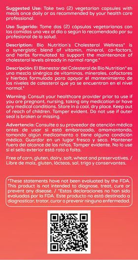 Bouteille Bio Nutrition Cholesterol Wellness ouverte montrant capsules
