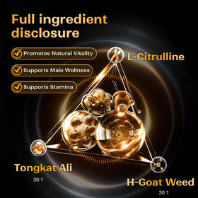 Bouteille BioHarmony Hornygoatweed avec gélules visibles