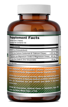 Bouteille Calcium Magnésium Zinc D3 Amazing Nutrition dans un environnement domestique